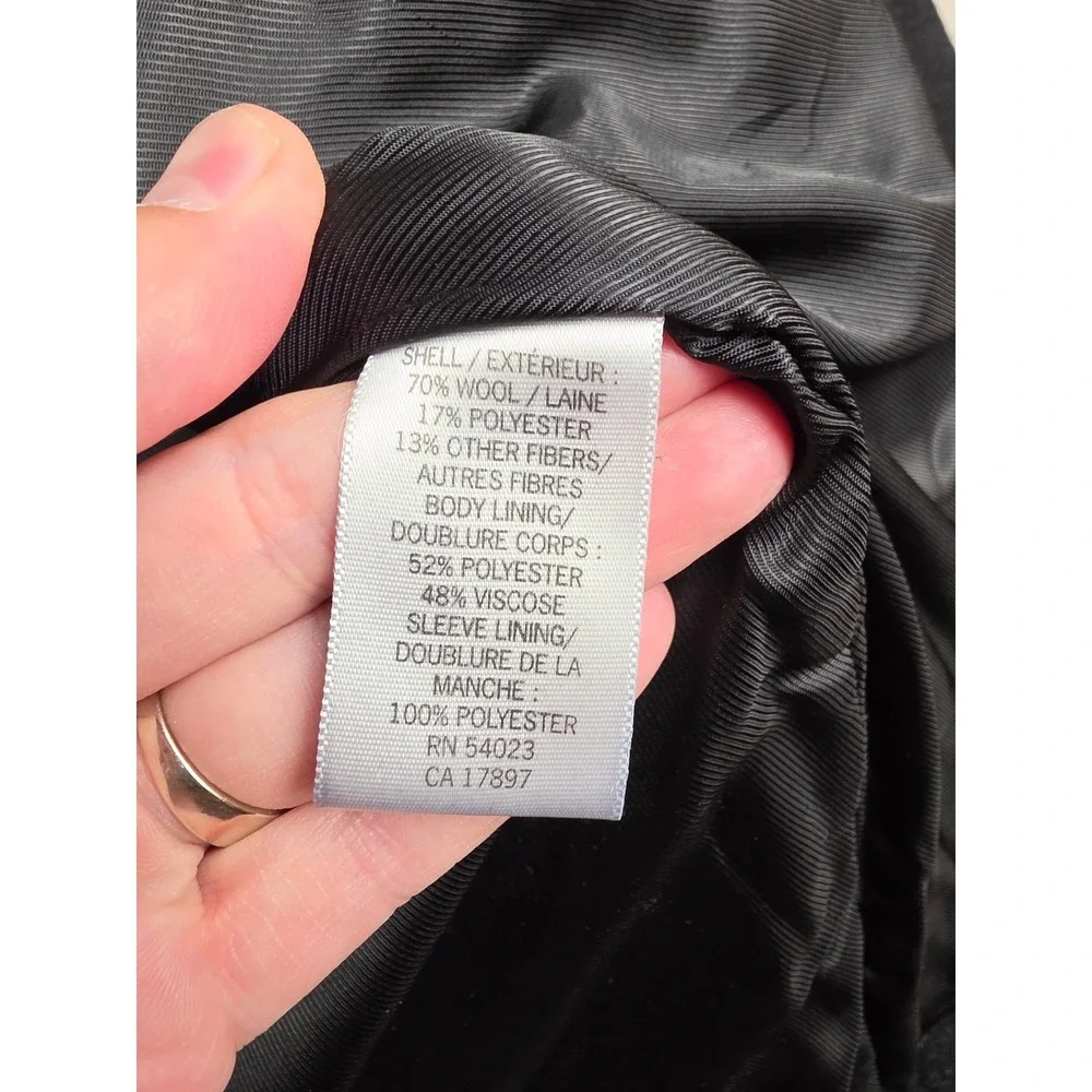 Banana Republic Wool Blend Jacket Mens XXL Black Full Zip Lined Coat Outerwear